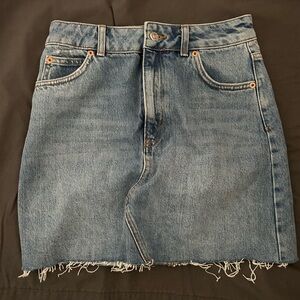Topshop Blue Denim mini Skirt